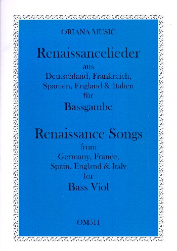 Renaissance-Lieder  für 1-2 Bassgamben  Spielpartitur