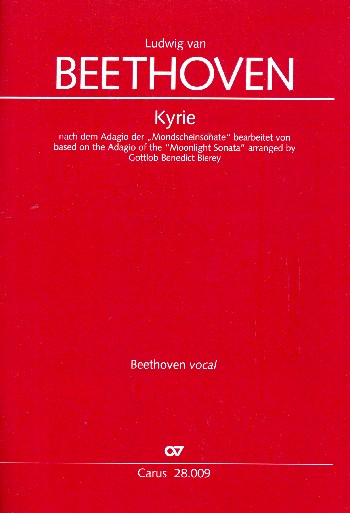 Kyrie nach dem Adagio der Mondscheinsonate op.27,2 (c-Moll)&nbsp;&nbsp;für gem Chor und Orchester&nbsp;&nbsp;Partitur