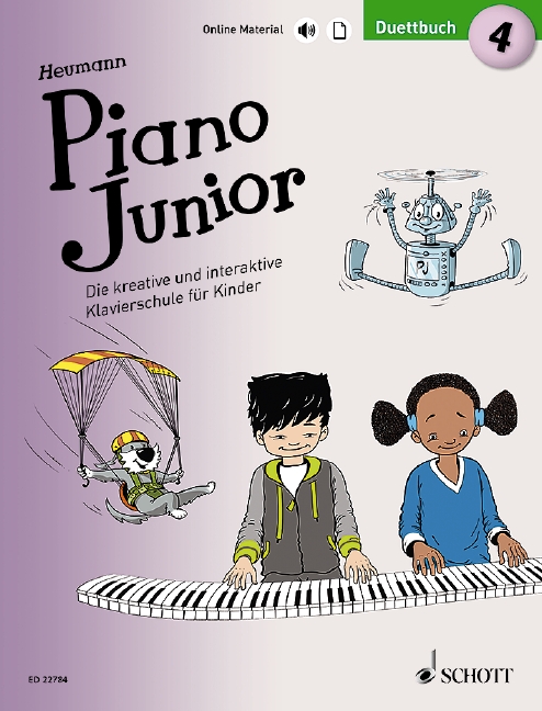 Piano junior - Duettbuch Band 4 (+Online-Material)  für Klavier zu 4 Händen (dt)  Spielpartitur