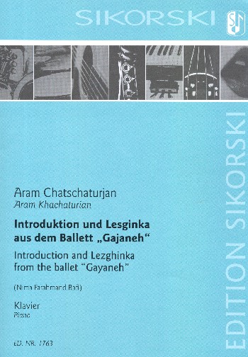 Introduktion und Lesginka aus dem Ballett Gajaneh&nbsp;&nbsp;für Klavier&nbsp;&nbsp;