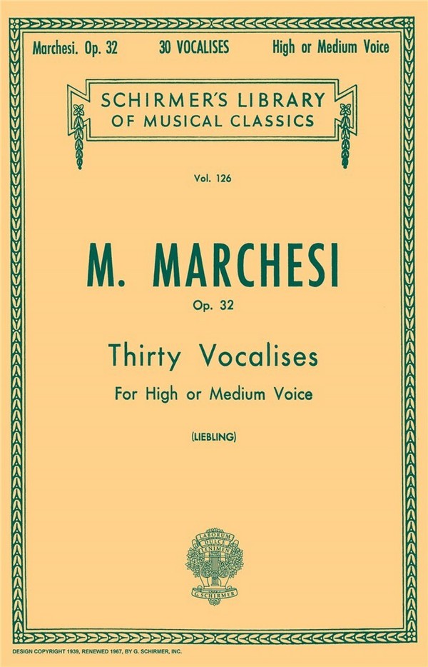 30 Vocalises op.32  for high (medium) voice and piano  score