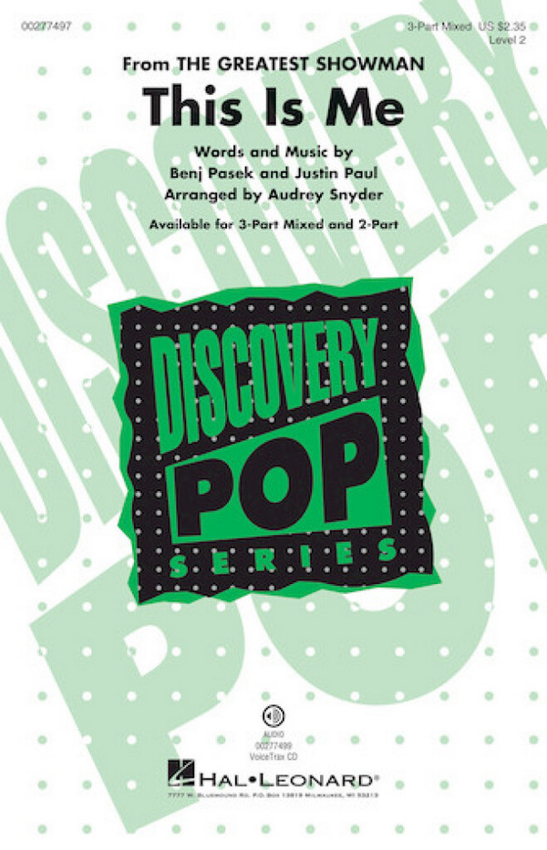 This is me  for mixed chorus (SAM) and piano  choral score