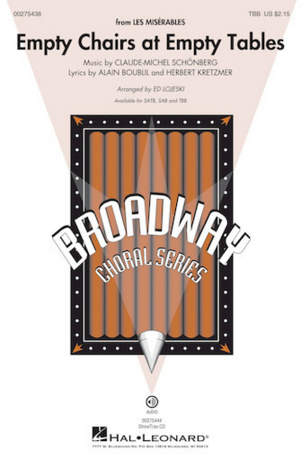 Empty Chairs at empty Tables  for male chorus and piano  score