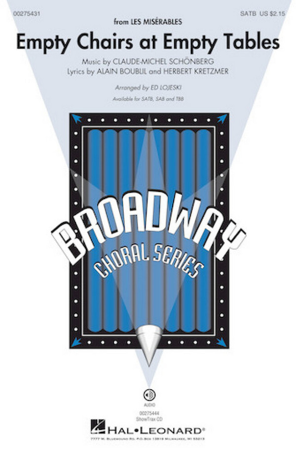 Empty Chairs at empty Tables  for mixed chorus (SATB) and piano  score