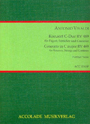Konzert C-Dur RV469&nbsp;&nbsp;für Fagott, Streicher und Cembalo&nbsp;&nbsp;Partitur