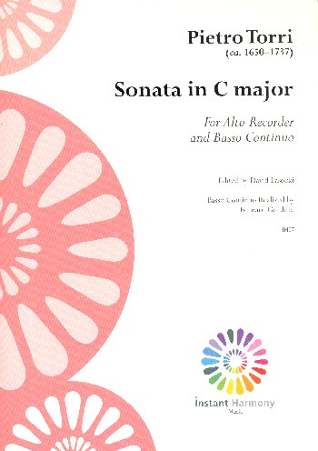 Sonate C-Dur  für Altblockflöte und Bc  Partitur und Stimmen (Bc ausgesetzt)