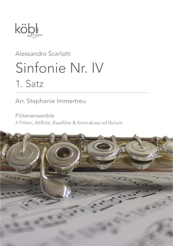 1. Satz aus Sinfonie Nr.4  für Flöten-Ensemble (6 Spieler) (Kontrabass ad lib)  Partitur und Stimmen