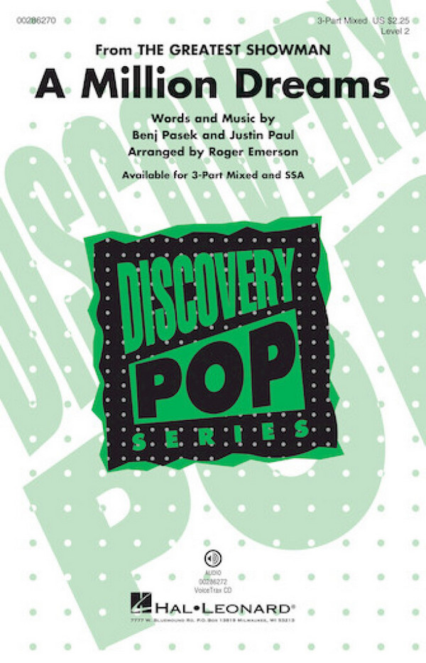 A Million Dreams  for female chorus (SAM) and piano  chorus score