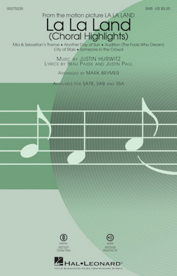 La La Land&nbsp;&nbsp;for mixed chorus (SAM)&nbsp;&nbsp;score (en)