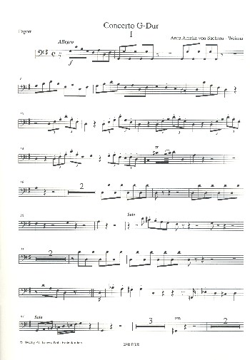 Konzert G-Dur  für Cembalo und Orchester  Fagott