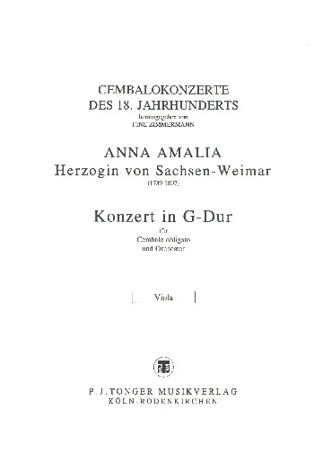 Konzert G-Dur  für Cembalo und Orchester  Viola