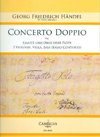 Concerto doppio  für Fagott, Oboe (Flöte), 2 Violinen, Viola und Bass (Bc)  Partitur und Stimmen