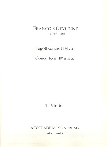 Konzert B-Dur  für Fagott und Orchester  Stimmensatz (Streicher 3-3-2-2-1)