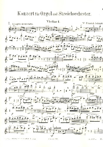 Konzert  für Orgel und Streichorchester  Stimmensatz (3-3-2-2-1)