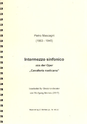 Intermezzo sinfonico  für Streichorchester  Partitur