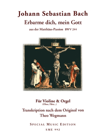 Erbarme dich, mein Gott BWV244  für Violine (Melodieinstrument) und Orgel  Partitur und Stimme