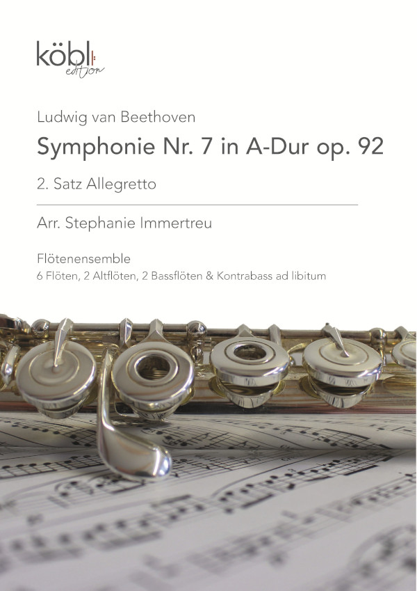 Sinfonie A-Dur Nr.7 op.92 - 2. Satz&nbsp;&nbsp;für Flöten-Ensemble (10 Spieler) (Kontrabass ad lib)&nbsp;&nbsp;Partitur und Stimmen