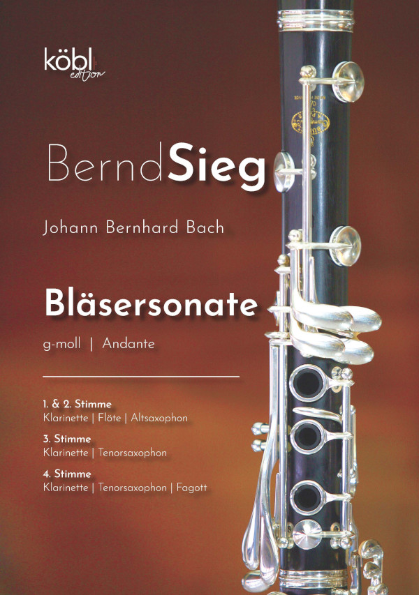 Andante g-Moll aus der Bläsersonate:&nbsp;&nbsp;für 4 Holzbläser (Ensemble)&nbsp;&nbsp;Partitur und Stimmen