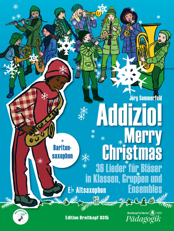 Addizio Merry Christmas  für Bläserklasse (Blasorchester)  Altsaxophon/Baritonsaxophon