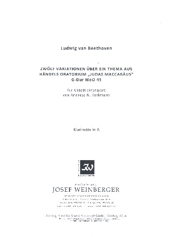 12 Variationen über ein Thema aus Judas Maccabäus G-Dur WoO45  für 8 Instrumente  Stimmen