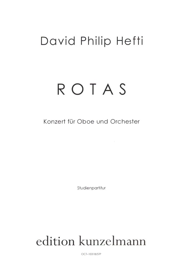 Rotas  für Oboe und Orchester  Studienpartitur Din A4