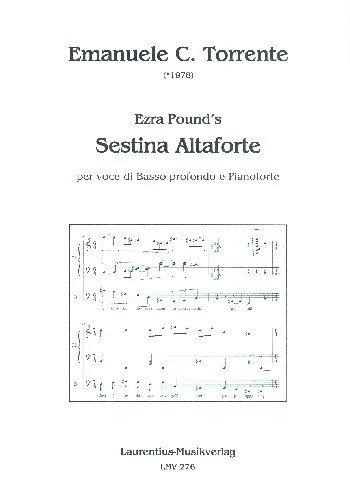 Sestina Altaforte  für tiefen Bass und Klavier  Partitur