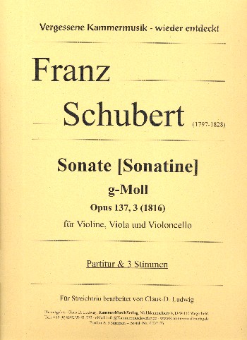 Sonate g-Moll op.137,3  für Violine, Viola und Violoncello  Partitur und Stimmen