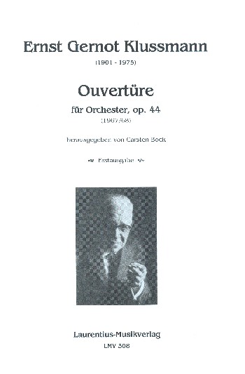 Ouvertüre op.44  für Orchester  Partitur