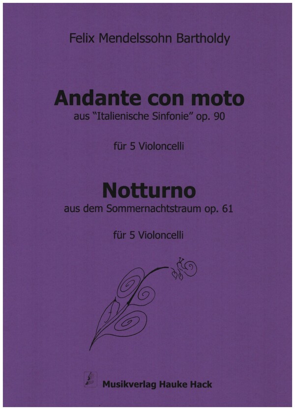 Andante con moto / Notturno&nbsp;&nbsp;für 5 Violoncelli&nbsp;&nbsp;Partitur und Stimmen