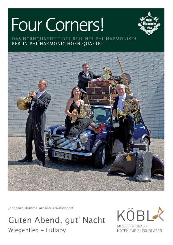 Guten Abend, gut' Nacht (Wiegenlied - Lullaby)&nbsp;&nbsp;für 4 Hörner&nbsp;&nbsp;Partitur und Stimmen