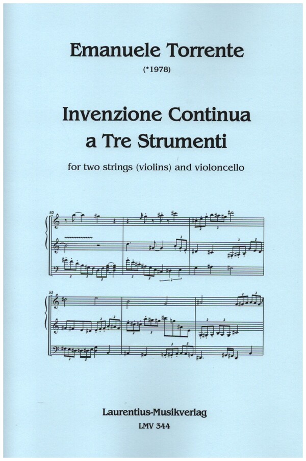 Invenzione Continua a Tre Strumenti  for 2 strings (violins) and violoncello  score and parts