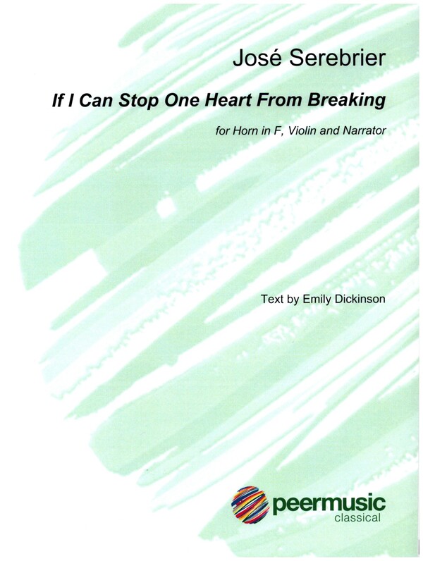 If I can stop one Heart from Breaking  for horn in F, violin and narrator  3 scores