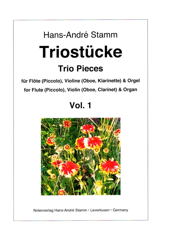 Triostücke vol.1  für Flöte (Piccolo), Violine (Oboe, Klarinette in B) und Orgel  Stimmen