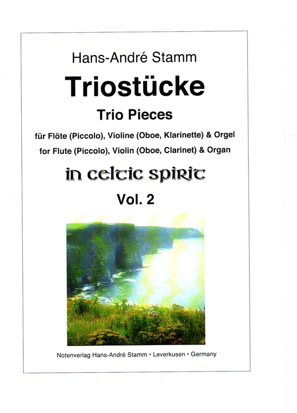 Triostücke in Celtic Spirit vol.2  für Flöte (Piccolo), Violine (Oboe, Klarinette in B) und Orgel  Stimmen