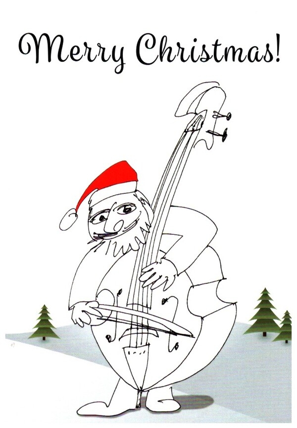 Clemens Falkenstein - Kontrabassist-Weihnachtsfaltkarte