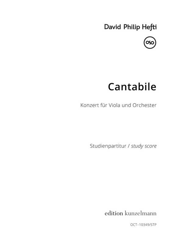 Cantabile - Konzert  für Viola und Orchester  Studienpartitur