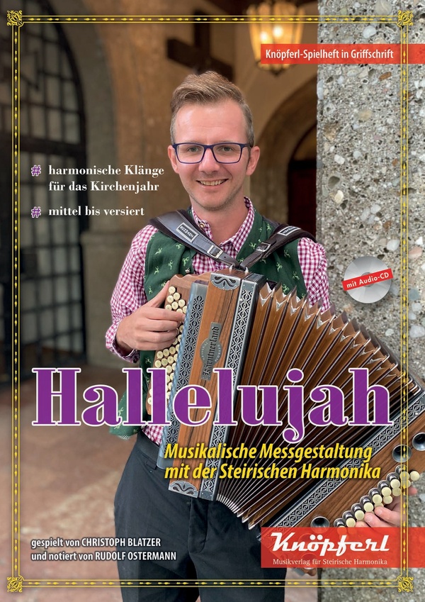 Hallelujah (+CD)  für Steirische Harmonika in Griffschrift (z.T. mit Texten)  