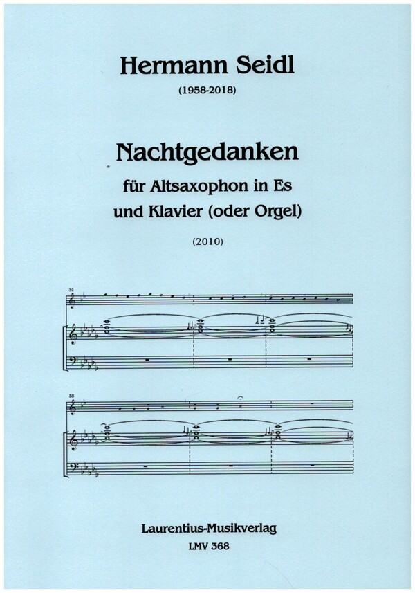 Nachtgedanken  für Altsaxophon und Klavier (Orgel)  