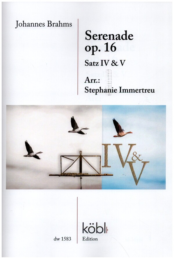 Serenade op.16 - 4. und 5. Satz&nbsp;&nbsp;für 8 Flöten, 2 Altflöten, 2 Bassflöten und Kontrabass ad lib&nbsp;&nbsp;Partitur und Stimmen