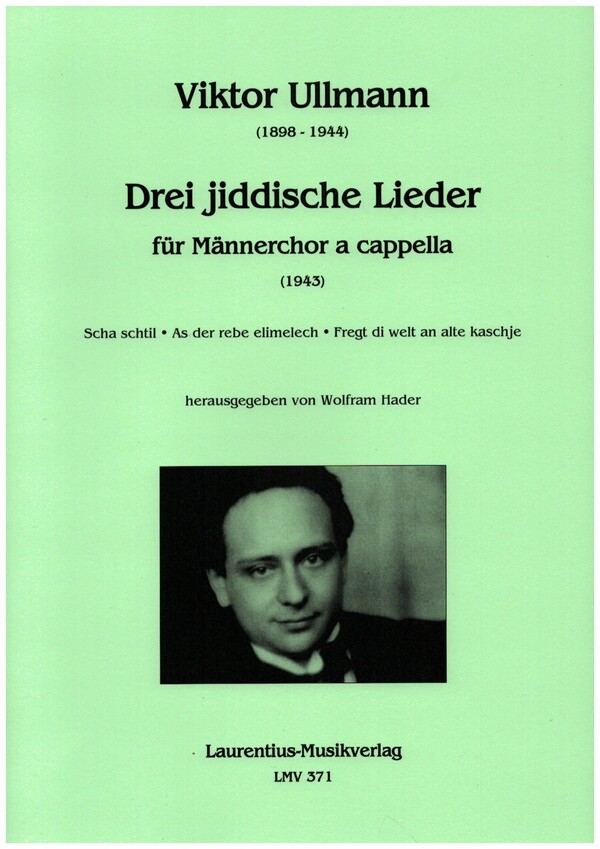 3 jiddische Lieder  für Männerchor a cappella  Partitur