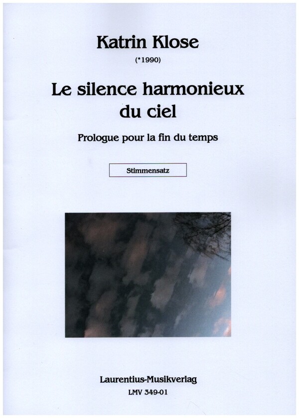 Le silence harmonieux du ciel  für Bassklarinette in B, Violine, Violoncello und Klavier  Stimmensatz