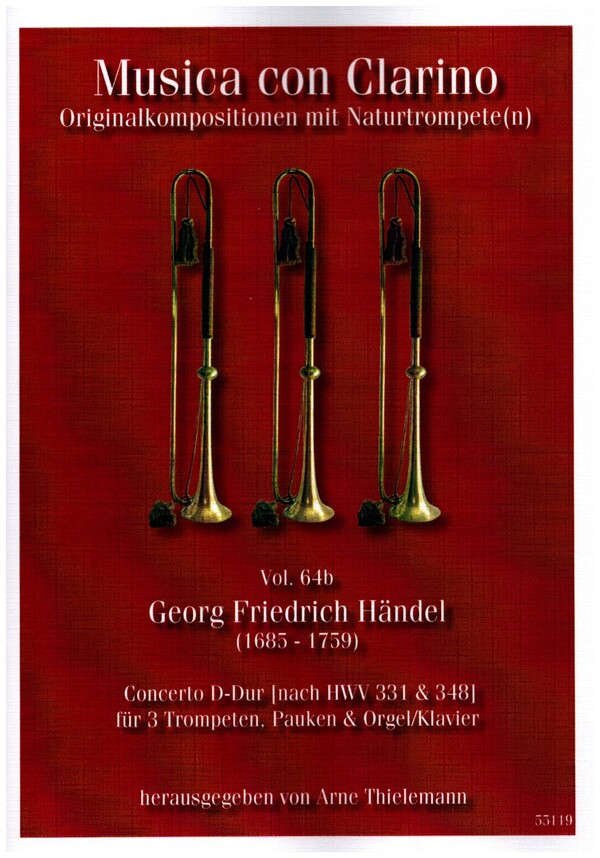 Concerto D-Dur (nach HWV331 und 348)  für 3 Trompeten, Pauken und Orgel (Klavier)  Stimmen