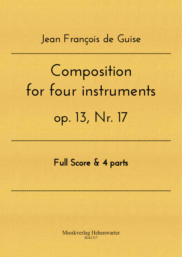 Composition for four instruments op.13 no.17  for flute, clarinet, violin and violoncello  score and parts