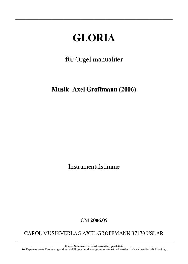 Gloria  für Orgel  
