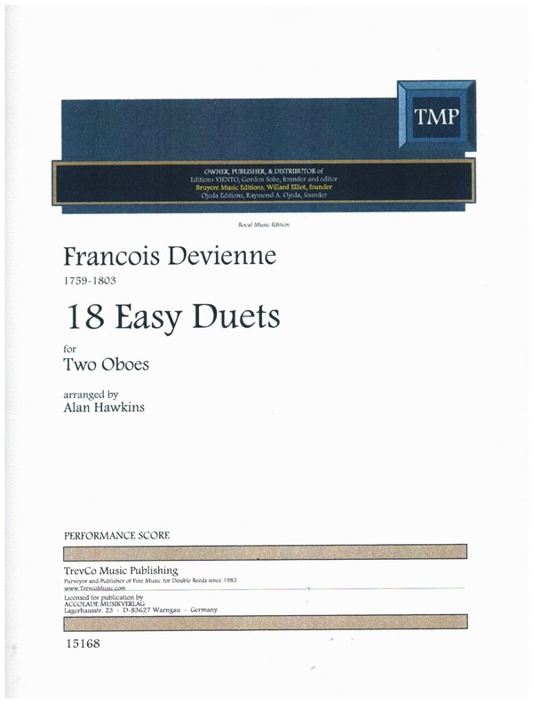 18 Easy Duets  for 2 oboes  performance score