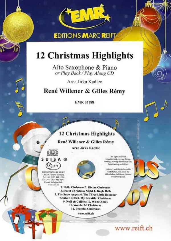 12 Christmas Highlights (+CD)  für Altsaxophon und Klavier  