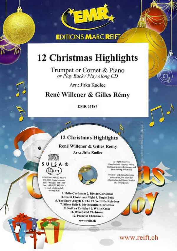 12 Christmas Highlights (+CD)  für Trompete und Klavier  