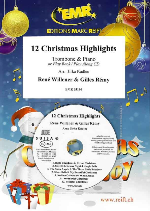 12 Christmas Highlights (+CD)  für Posaune und Klavier  