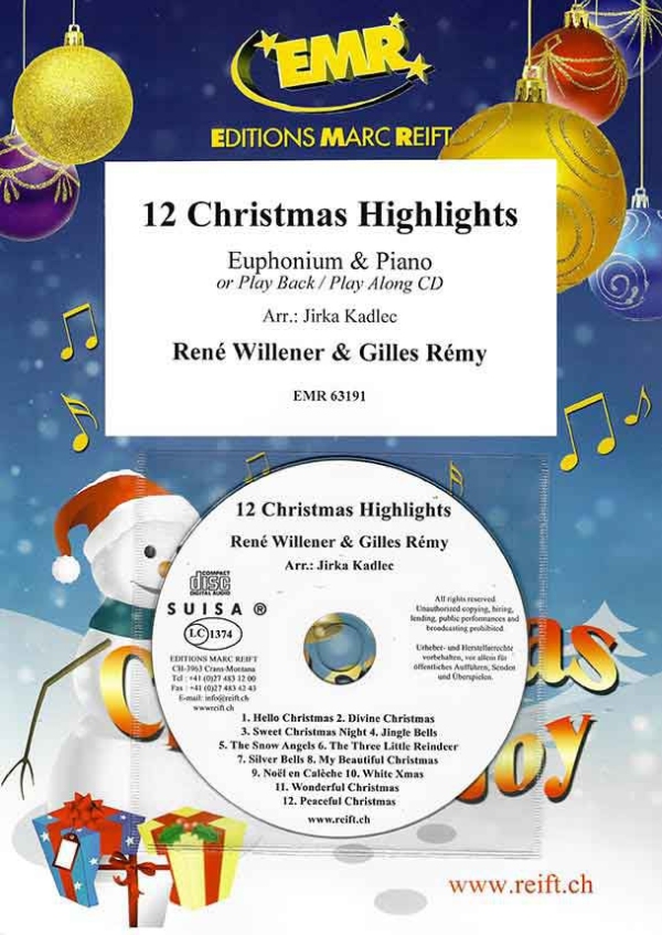 12 Christmas Highlights (+CD)  für Euphonium und Klavier  