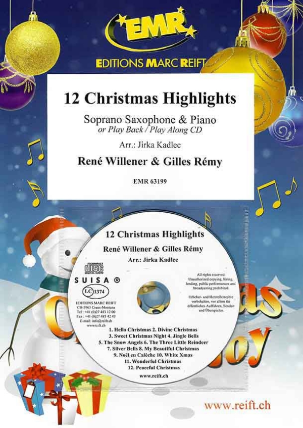 12 Christmas Highlights (+CD)  für Sopransaxophon und Klavier  